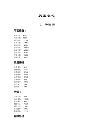 天正电气CAD快捷命令