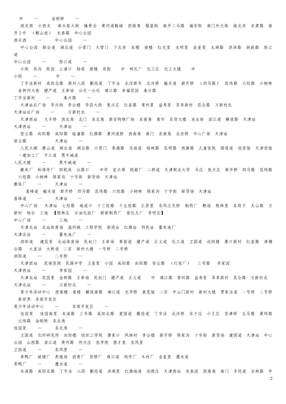 天津公交线路一览表_第2页