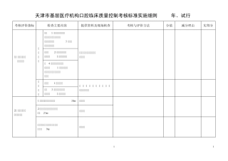 天津市基层医疗机构口腔质量控制考核标准实施细则