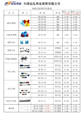 天津远弘检具标准件销售价2013
