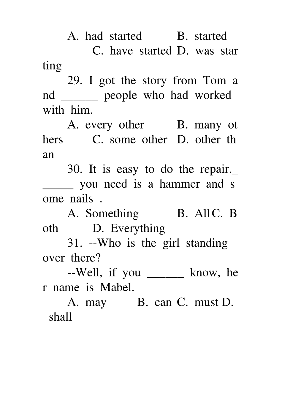 天津高考英语历年单选真题_第3页