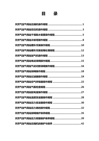 天然气加气母站操作规程、维保规程