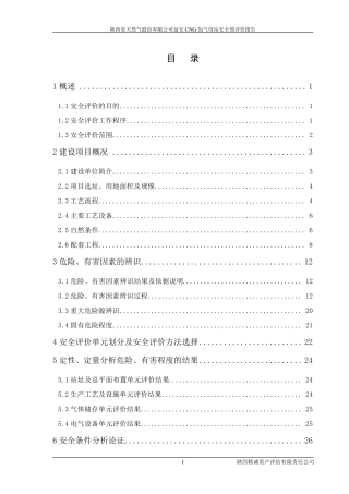 天然气加气母站设立安全预评价报告
