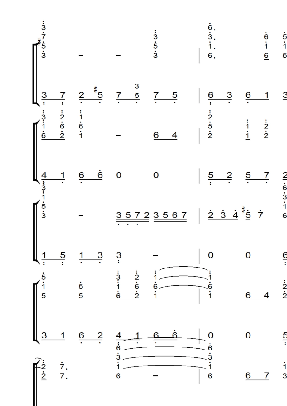 天空之城(演奏版)久石让(原版)钢琴双手简谱钢琴谱_第3页