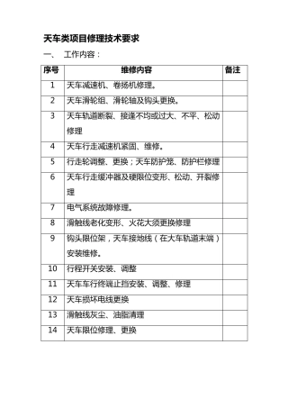 天车及轨道安装技术要求