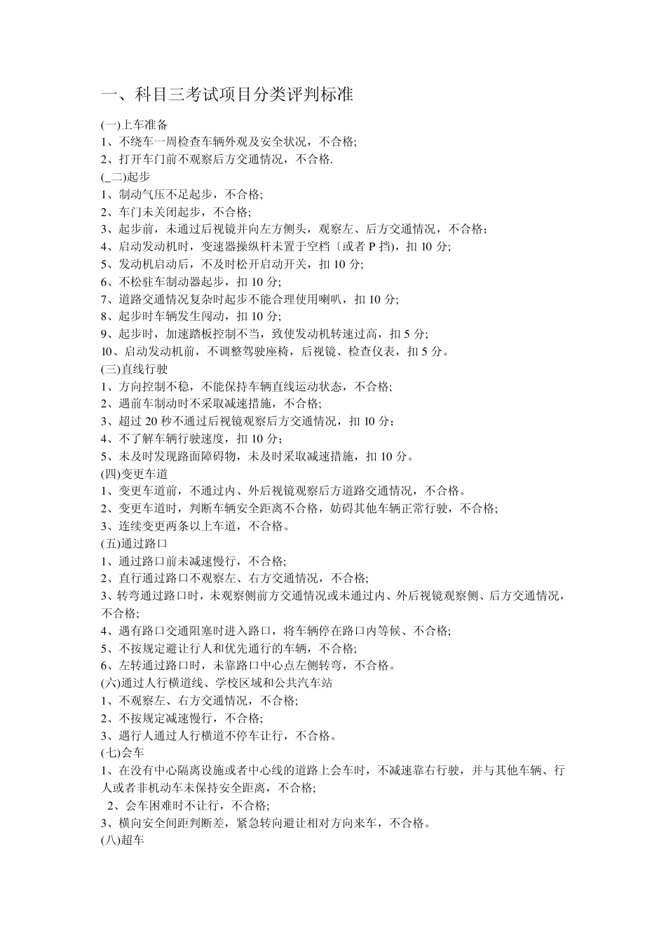 太原市科目三考试评分标准及科目二考试场地现场照片_第1页