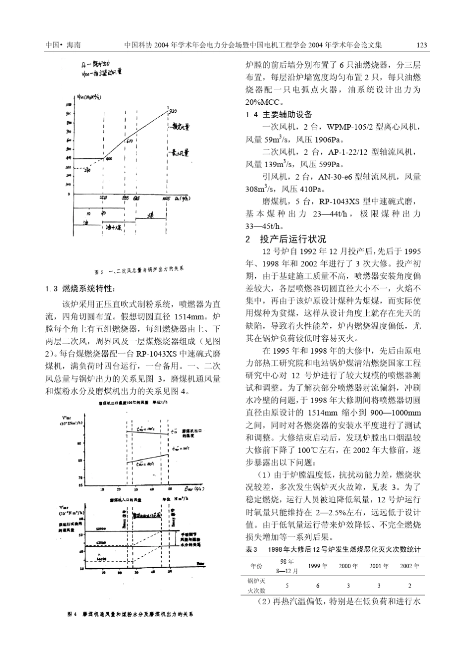 太原第一热电厂300MW锅炉喷燃器切圆直径调整对燃烧的影响_第3页