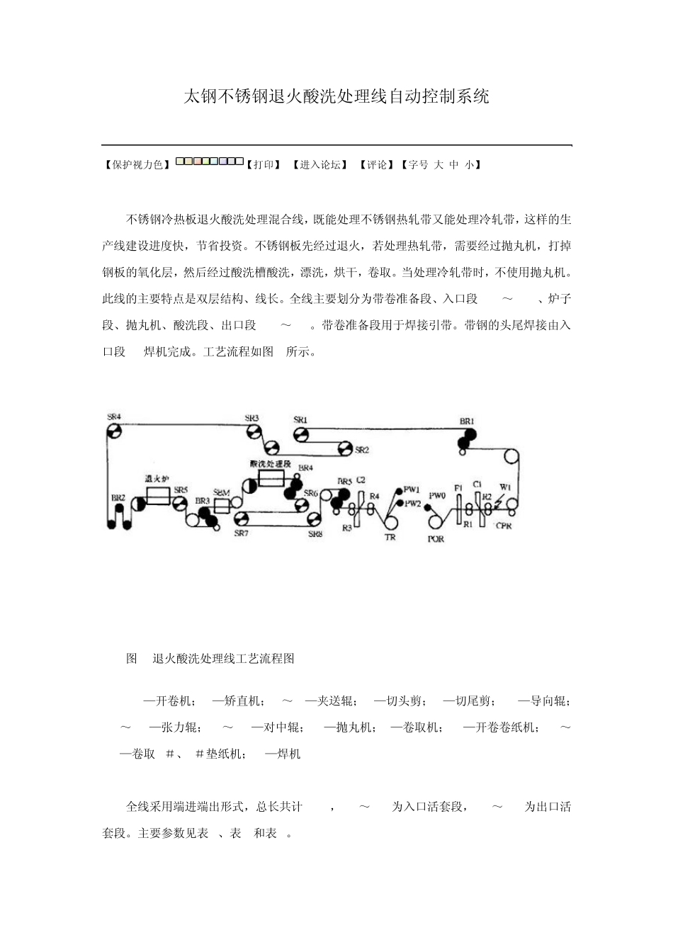 太钢不锈钢退火酸洗处理线自动控制系统_第1页