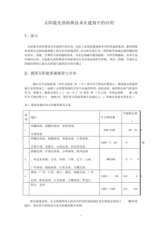 太阳能光热转换技术在建筑中的利用