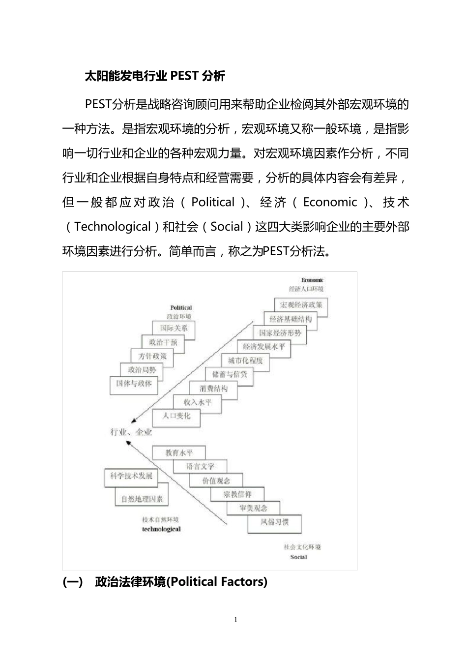 太阳能发电行业PEST分析_第1页