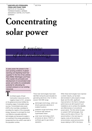 太阳能热发电Concentrating_Solar_Power_Part_1基础篇