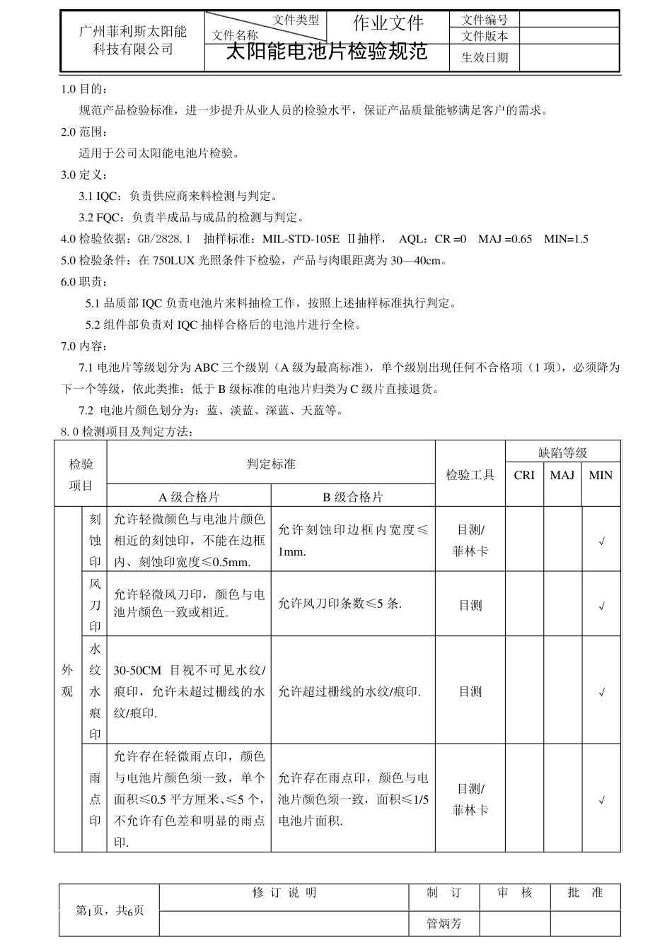 太阳能电池片检验规范_第1页