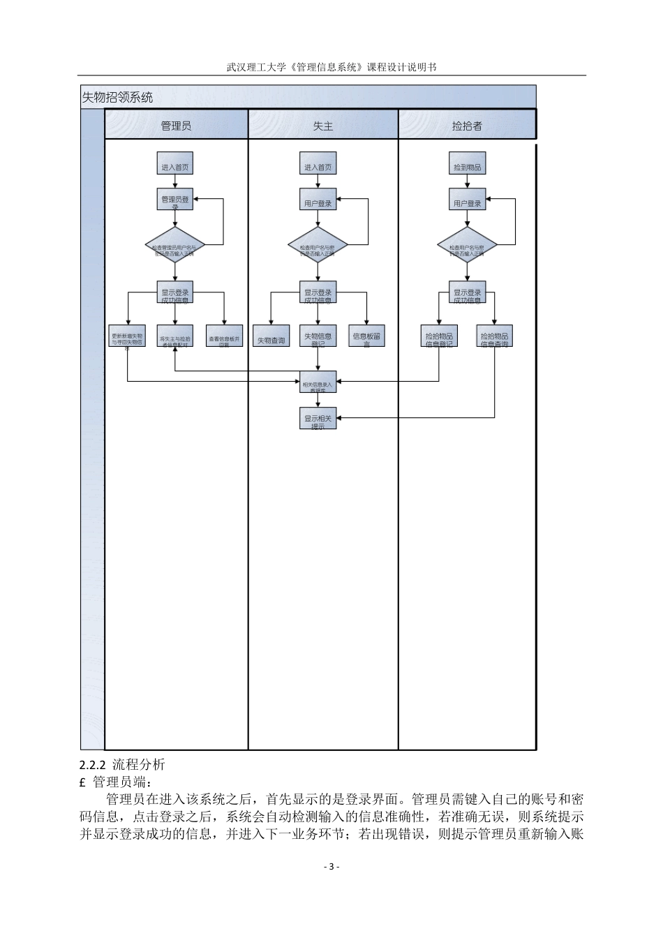 失物招领系统课程设计报告书_第3页