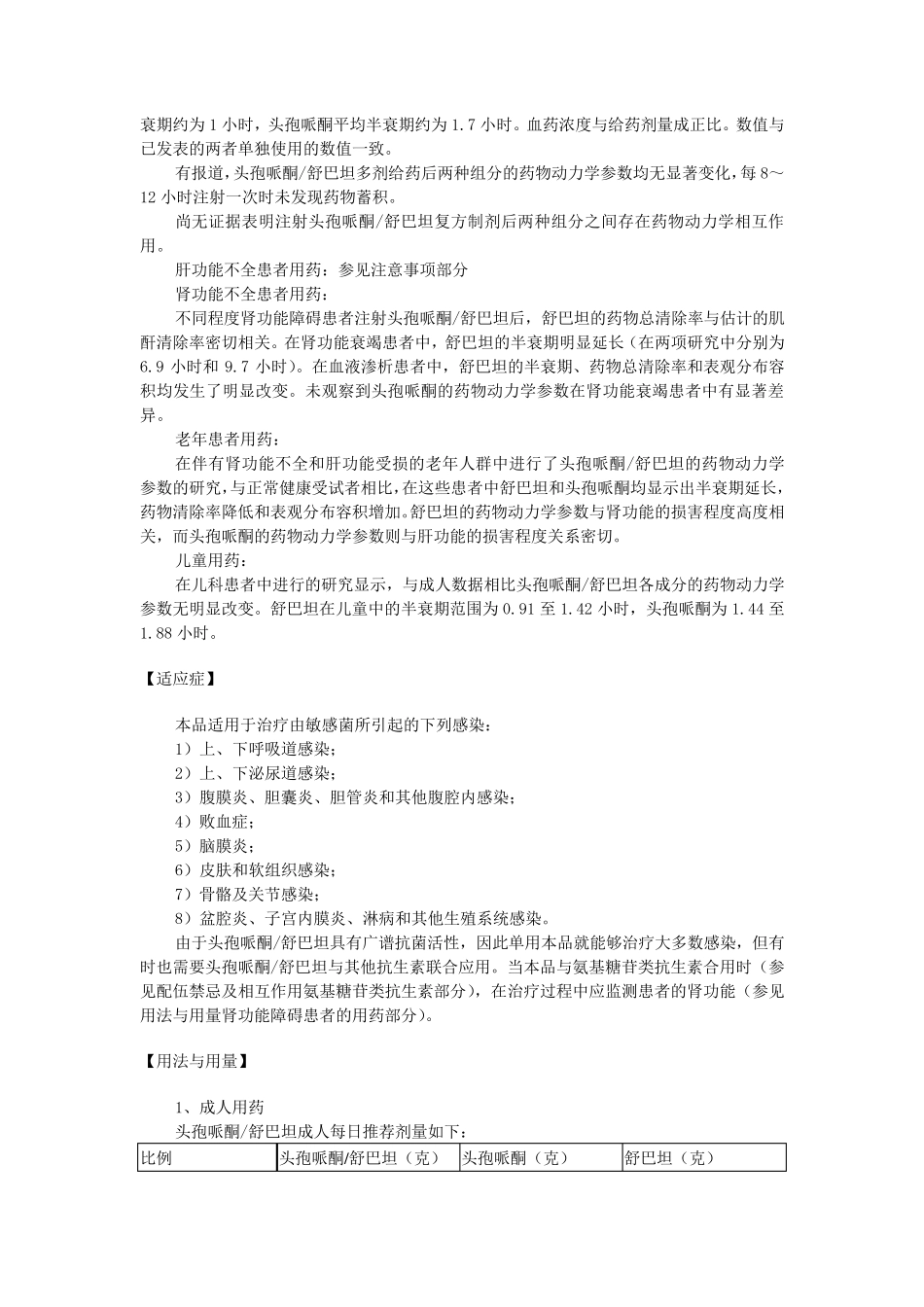 头孢哌酮钠舒巴坦钠(word版)_第3页