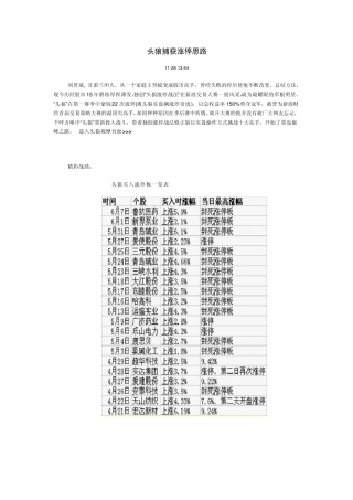 头狼捕获涨停思路