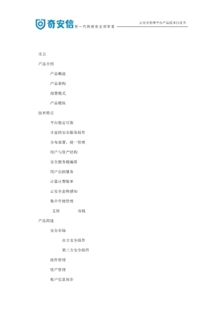 奇安信云安全管理平台产品白皮书