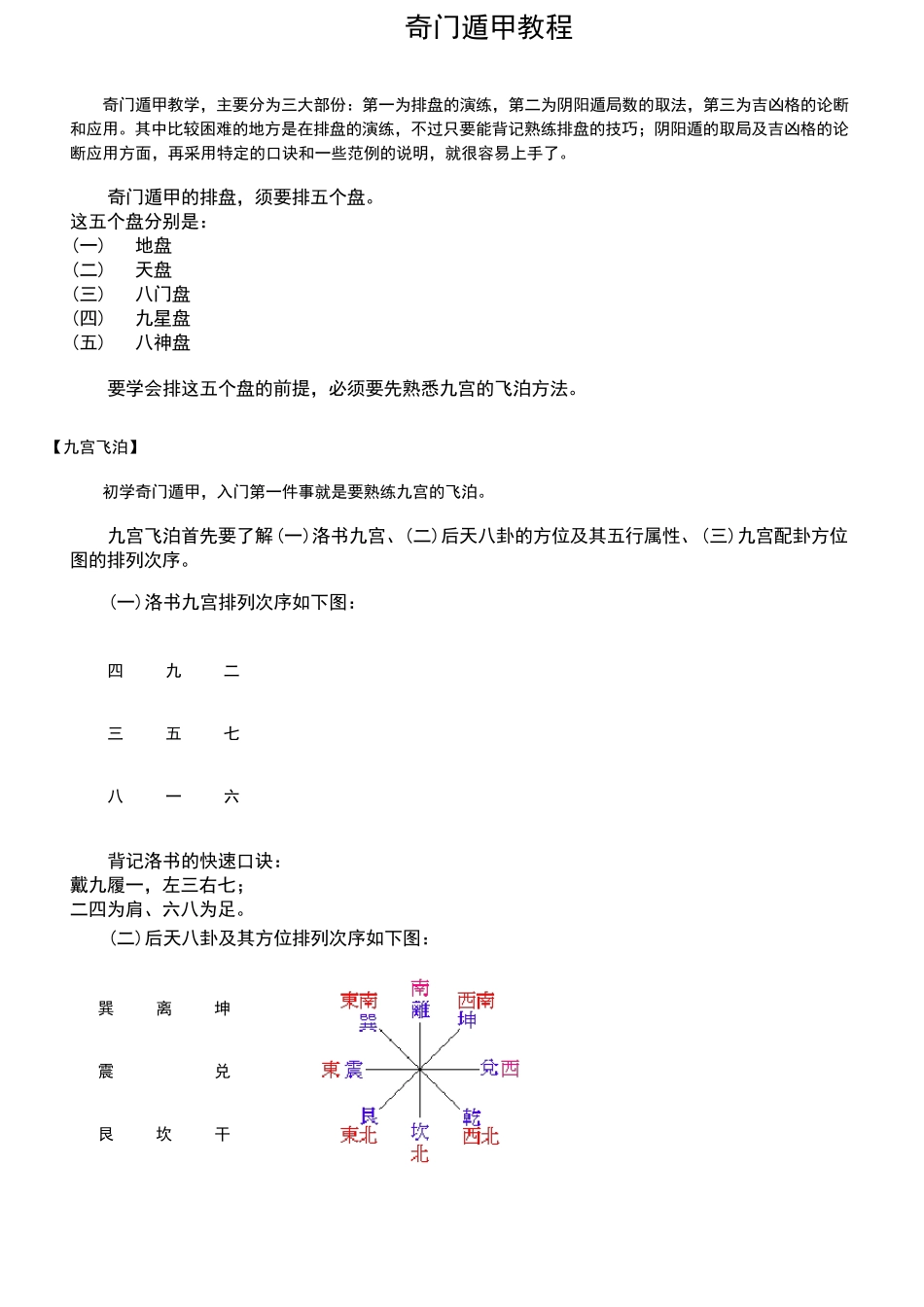 奇门遁甲教程_第1页