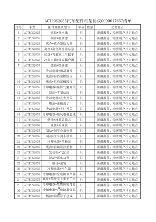 奔驰卡车配件明细