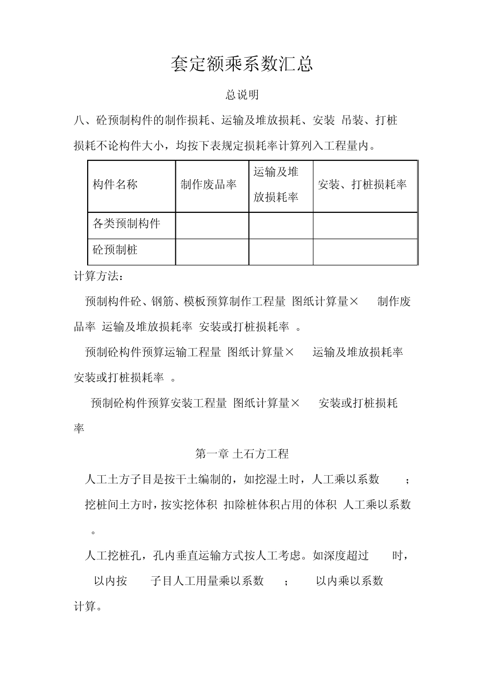 套定额乘系数汇总_第1页