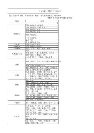 套餐白金(项目说明)