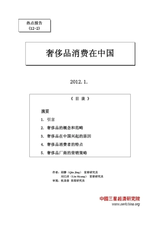 奢侈品消费在中国