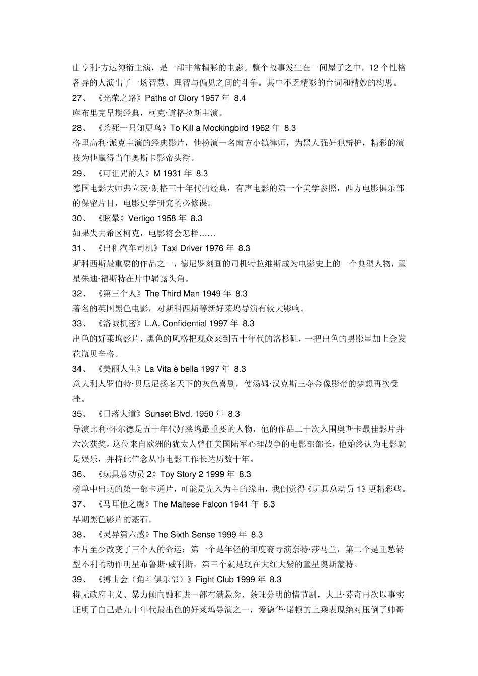 奥斯卡经典电影一百部排名_第3页