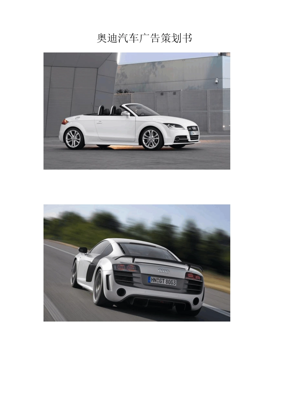 奥迪汽车广告策划书_第1页
