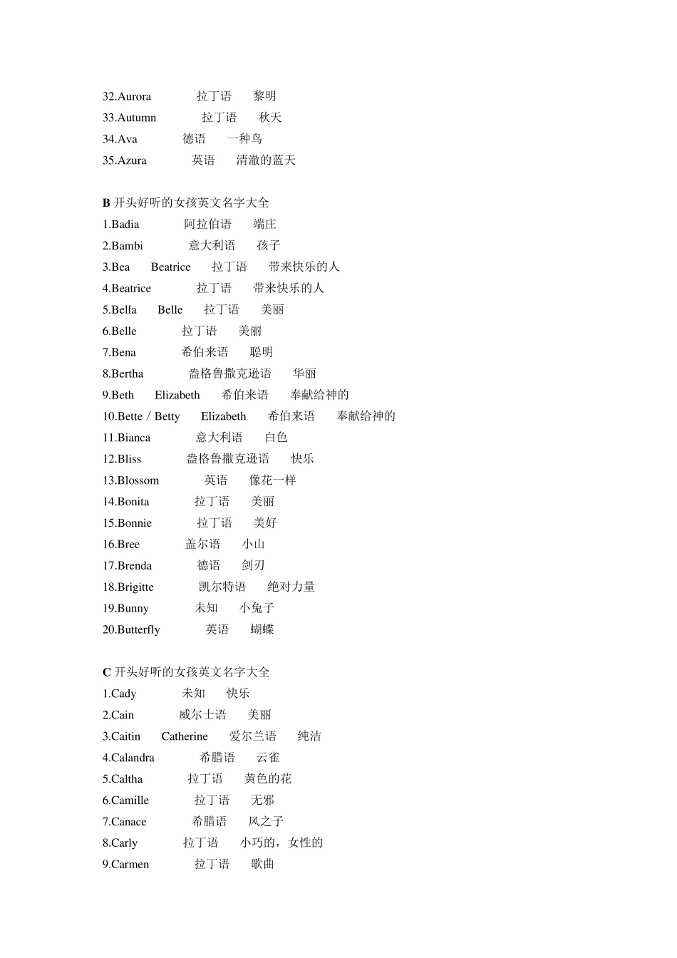 女孩英文名字大全_第2页