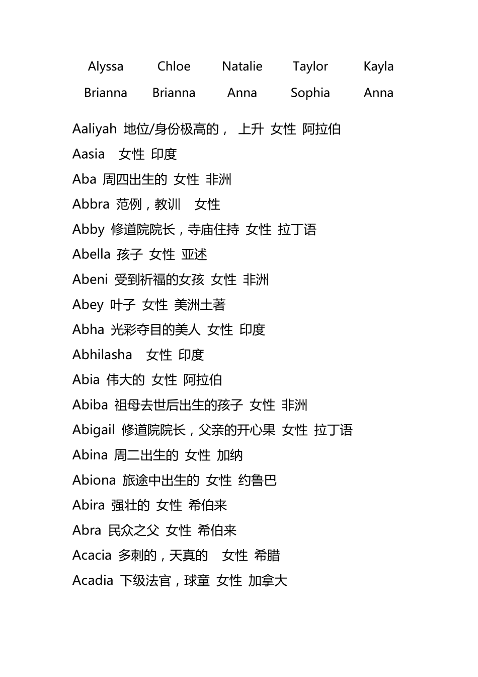 女性英文名大全_第2页