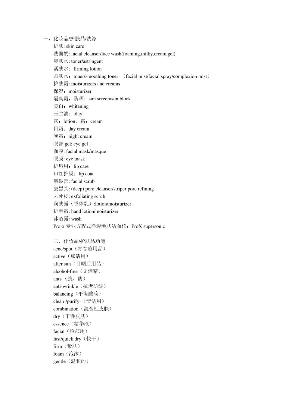 女生的各种化妆术语_第1页