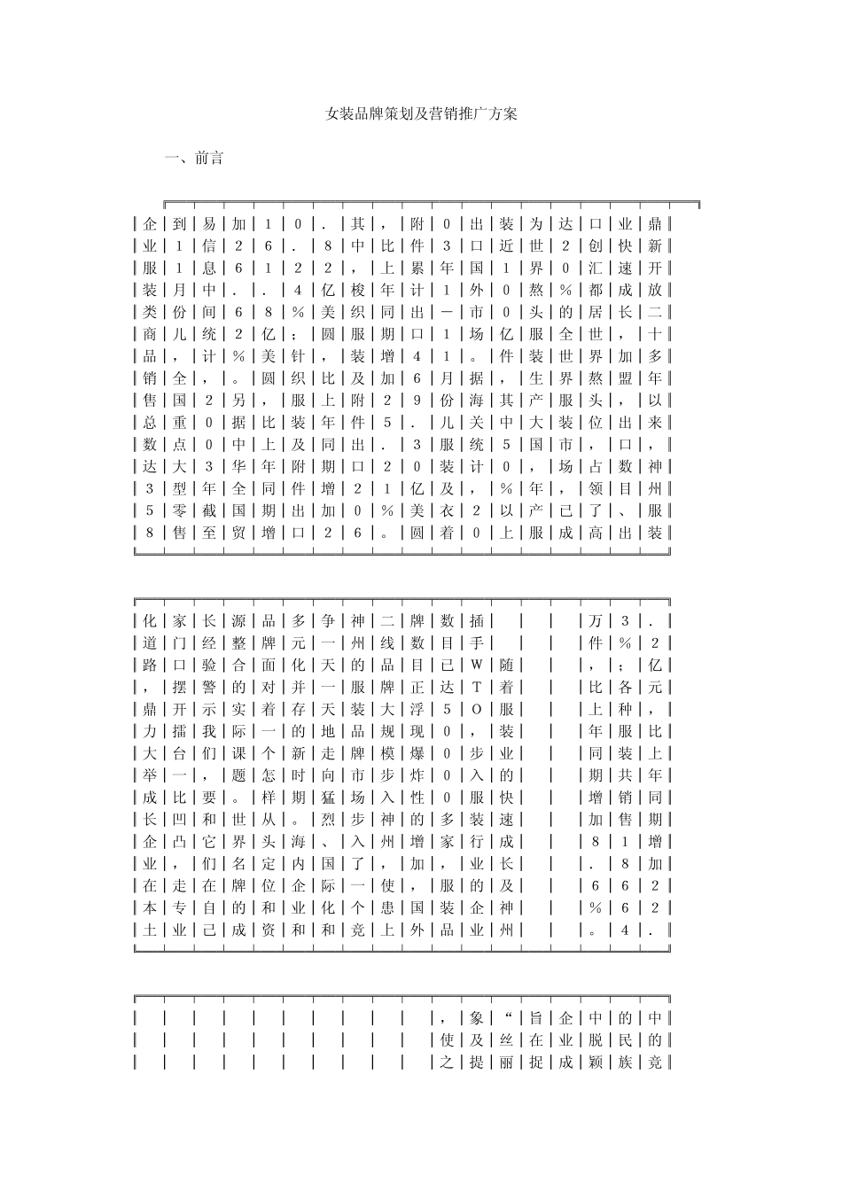 女装品牌策划及营销推广方案_第1页