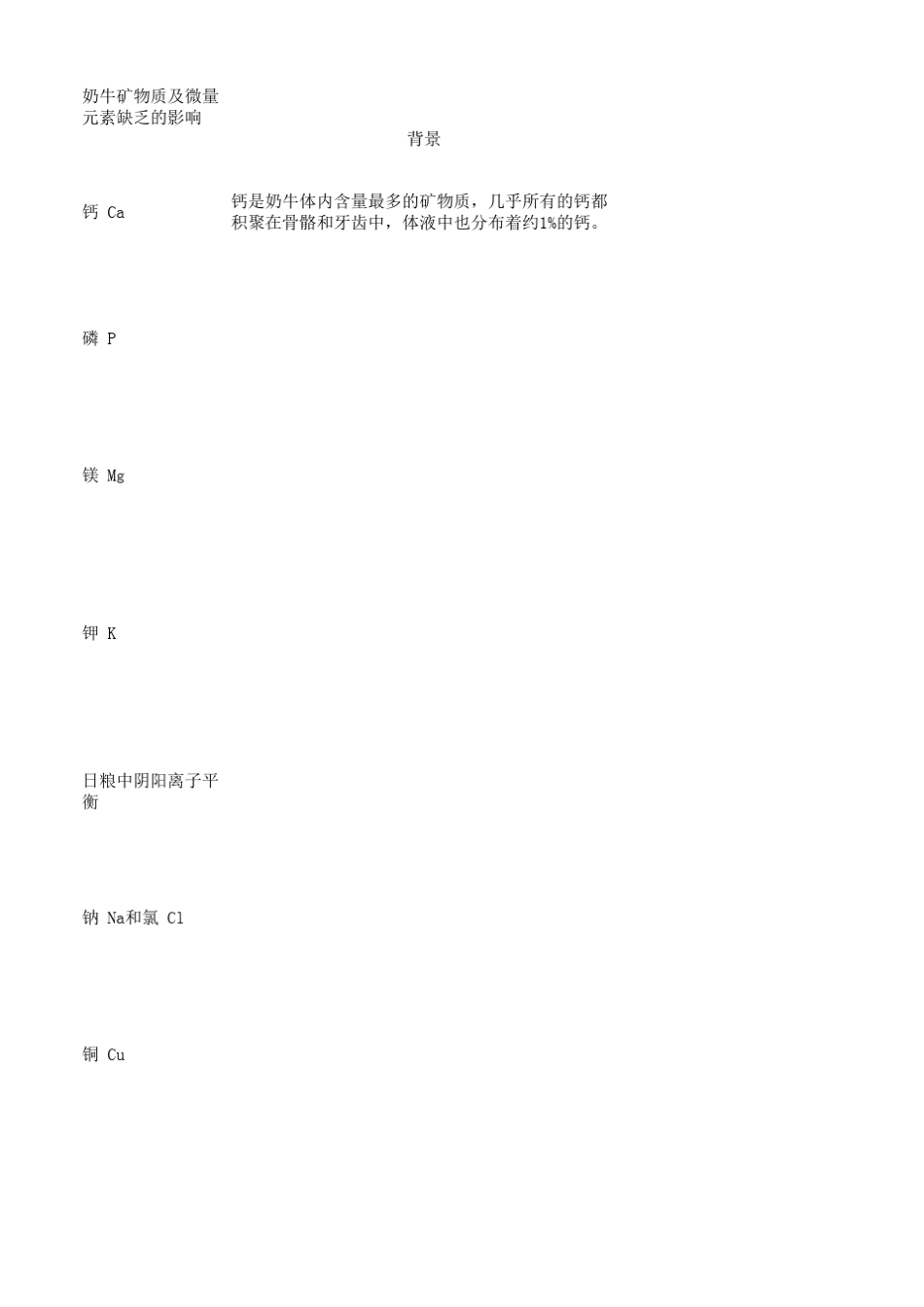 奶牛矿物质元素维生素需求与缺乏症_第1页