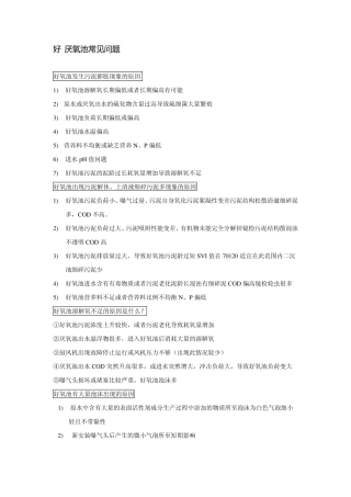 好厌氧池常见问题