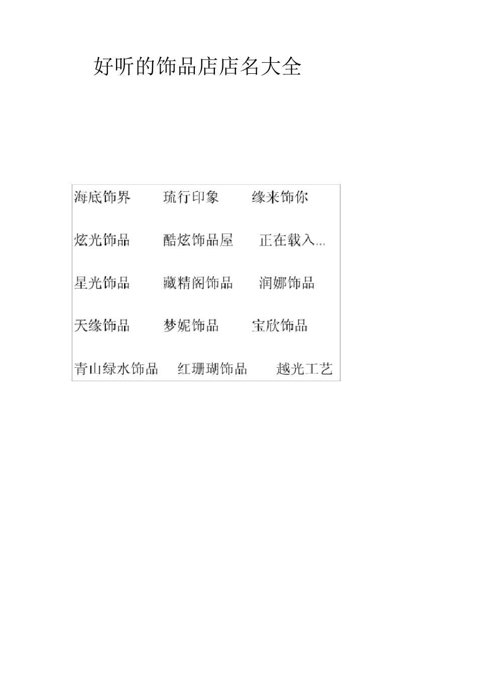 好听的饰品店店名大全_第1页