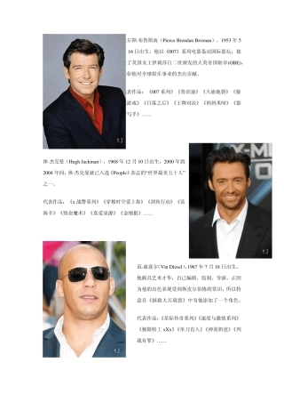 好莱坞男影星集锦