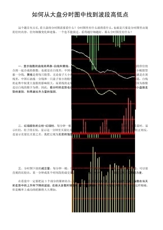 如何从大盘分时图中找到波段高低点