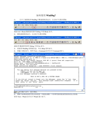 如何使用WinDbg