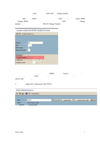 如何利用sap权限设定cs01,cs02中changenumber为必输