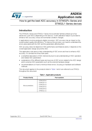 如何在STM32Fx系列和STM32L1系列器件中获得最好的ADC精度