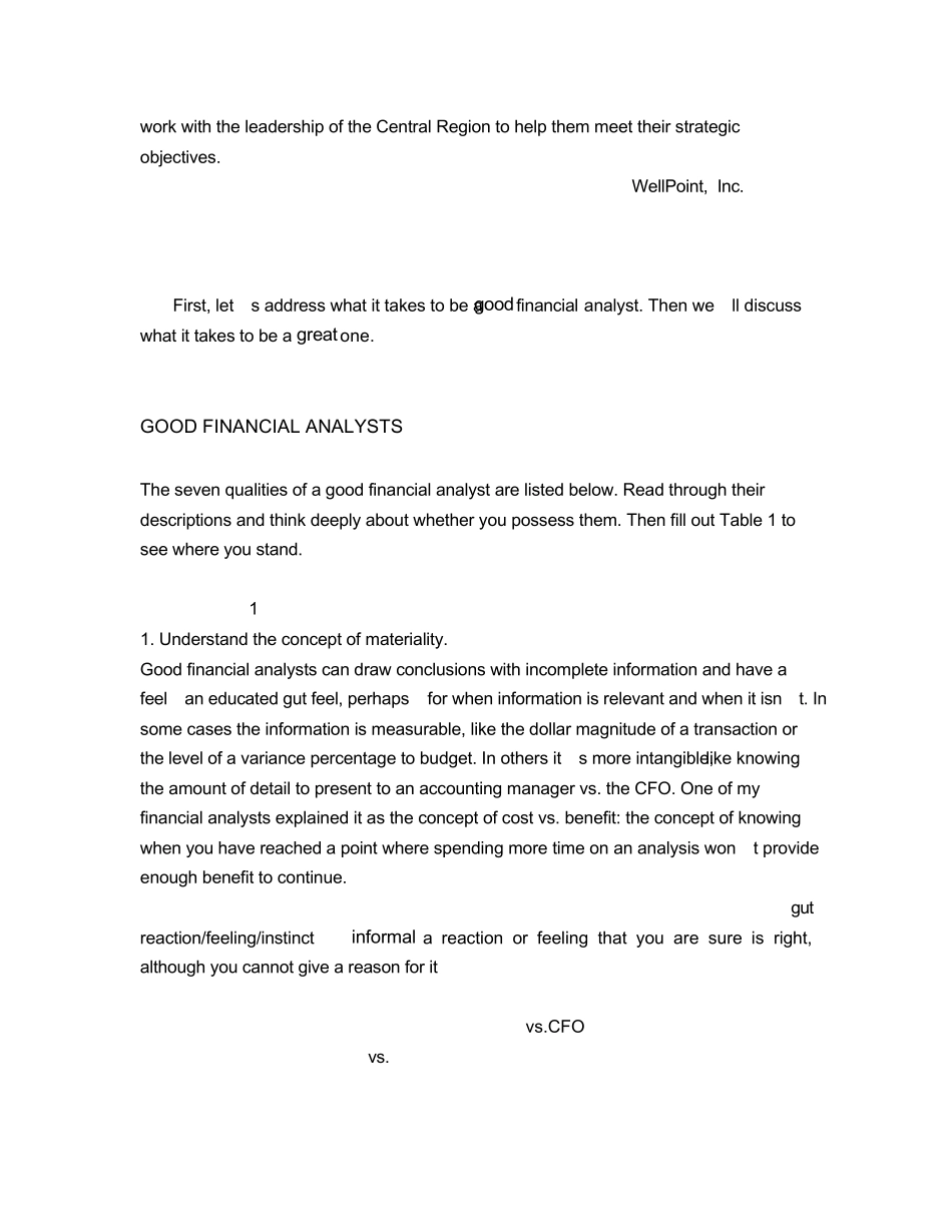 如何成为一名出色的财务分析师？HowtoBeaGreatFinancialAnalyst_第2页