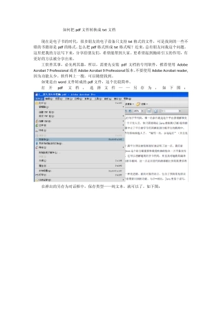 如何把pdf文件转换成TXT文档