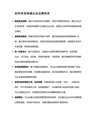 如何有效构建企业品牌体系