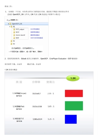 如何用OpenDCP制作1.3K的DCP