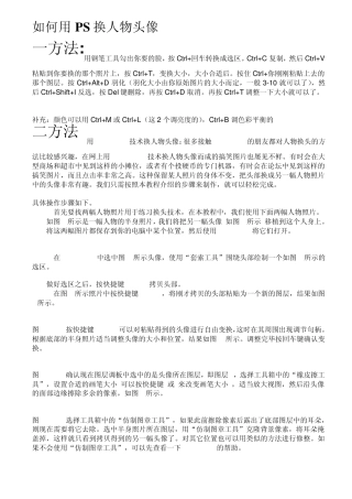 如何用PS换人物头像