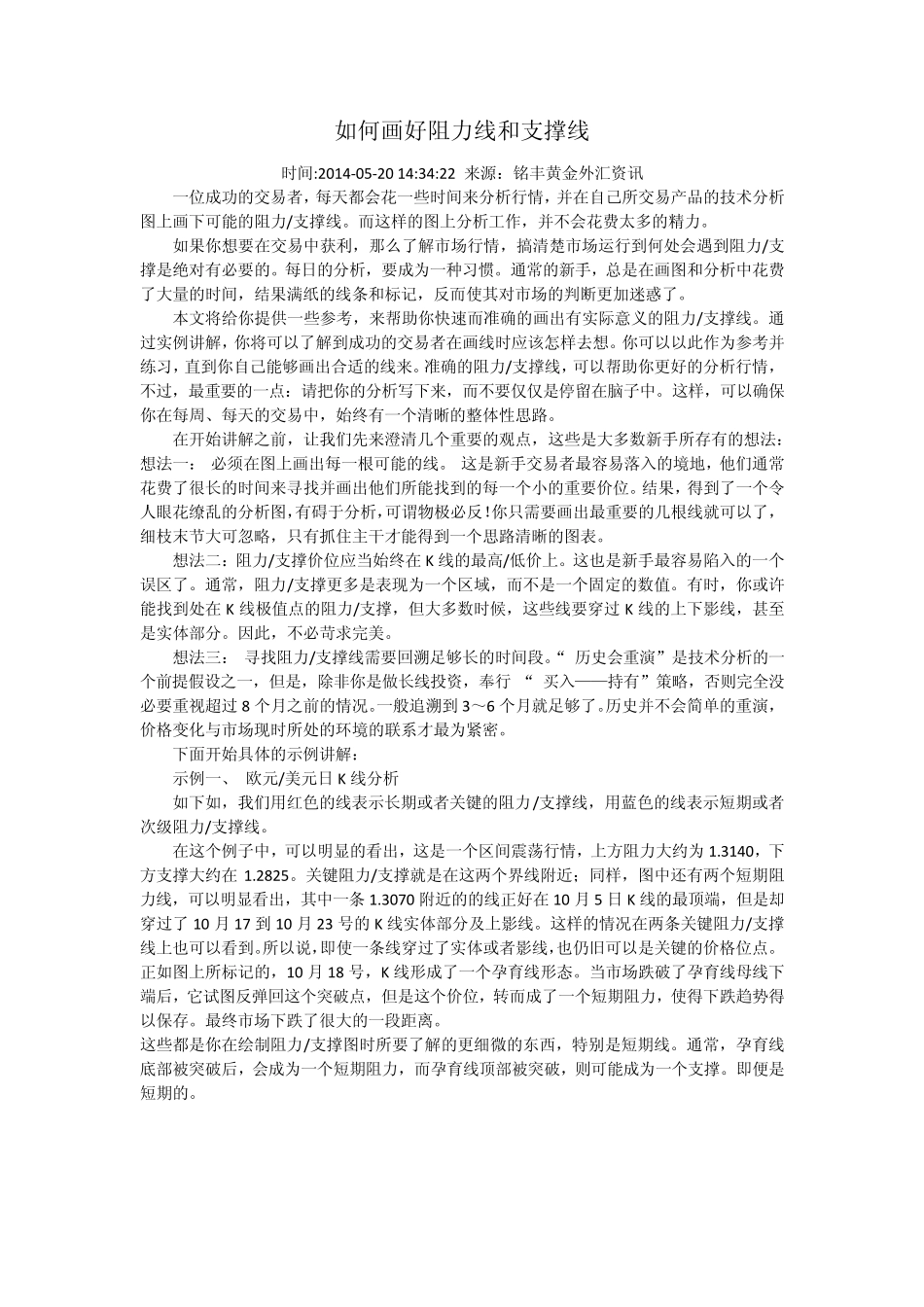 如何画好阻力线和支撑线_第1页