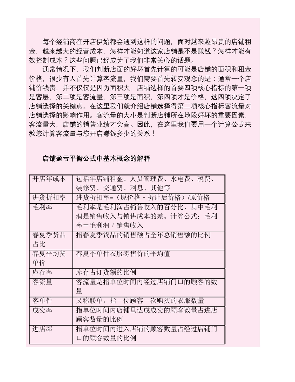 如何计算店铺盈亏平衡点_第2页