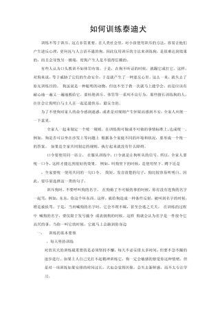 如何训练泰迪犬