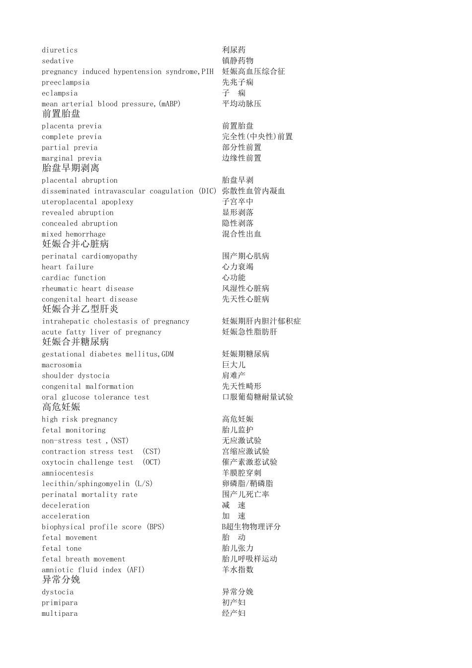 妇产科常用单词中英文对照_第3页