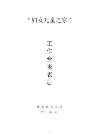 妇女儿童之家工作台账
