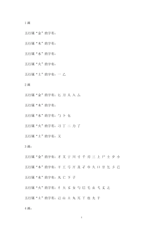 姓名学起名五行小字典